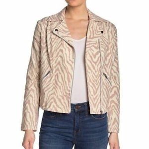 ady P Faded Zebra Moto Jacket